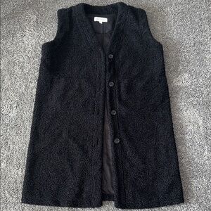 Prologue Black Teddy Textured Sleeveless Vest